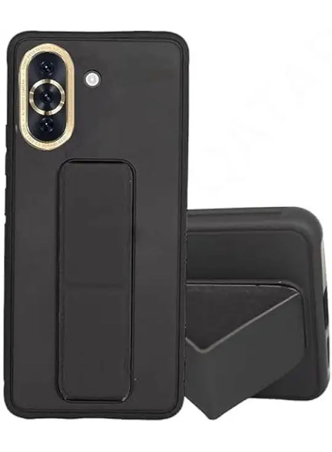 Magnetc Grip Cover For Huawei  Nova 10 SE , Kickstand Slim Shockproof Grip Case, Silcione Protective Cover For Huawei Nova 10 SE - Black
